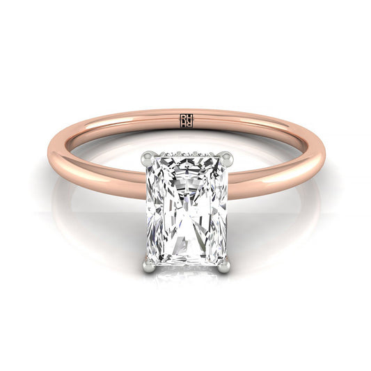 The Eartha Select Hidden Halo Engagement Ring with Lab Diamond in 14K Rose Gold - view 1