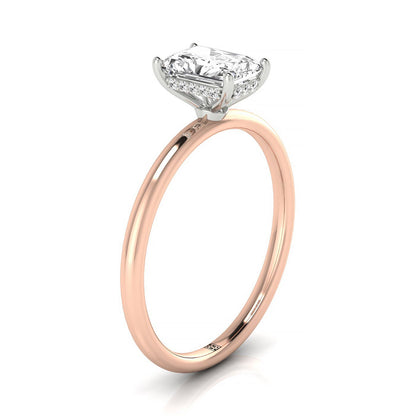 Eartha Select Hidden Halo Radiant Cut Lab Diamond Engagement Ring in 14K Rose Gold, side view | RockHer