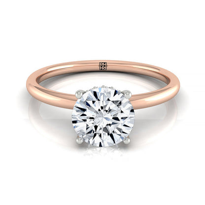 Eartha Select Hidden Halo Round Lab Diamond Engagement Ring in 14K Rose Gold, front view | RockHer