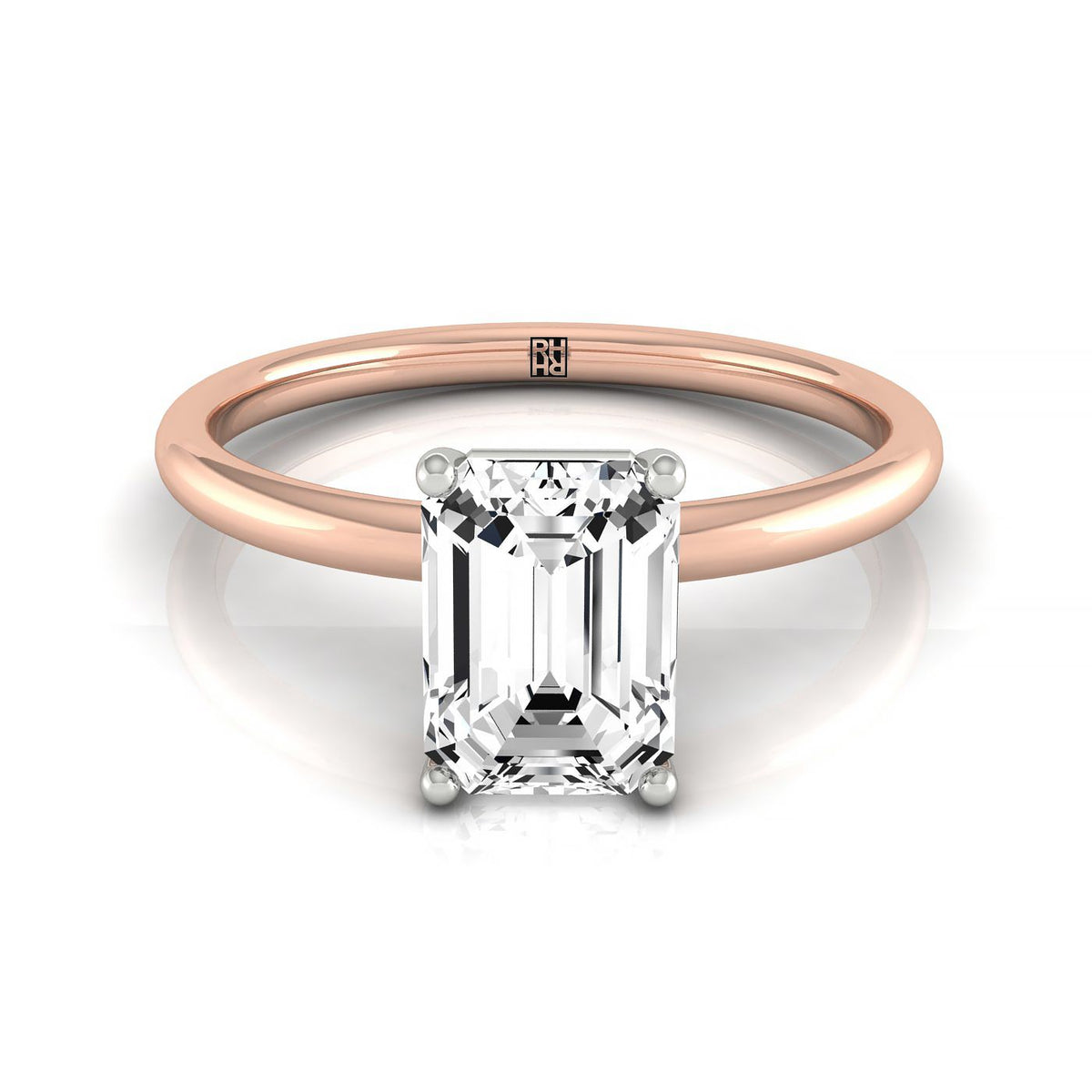 The Cyndi emerald engagement ring setting in 14K Rose Gold | RockHer