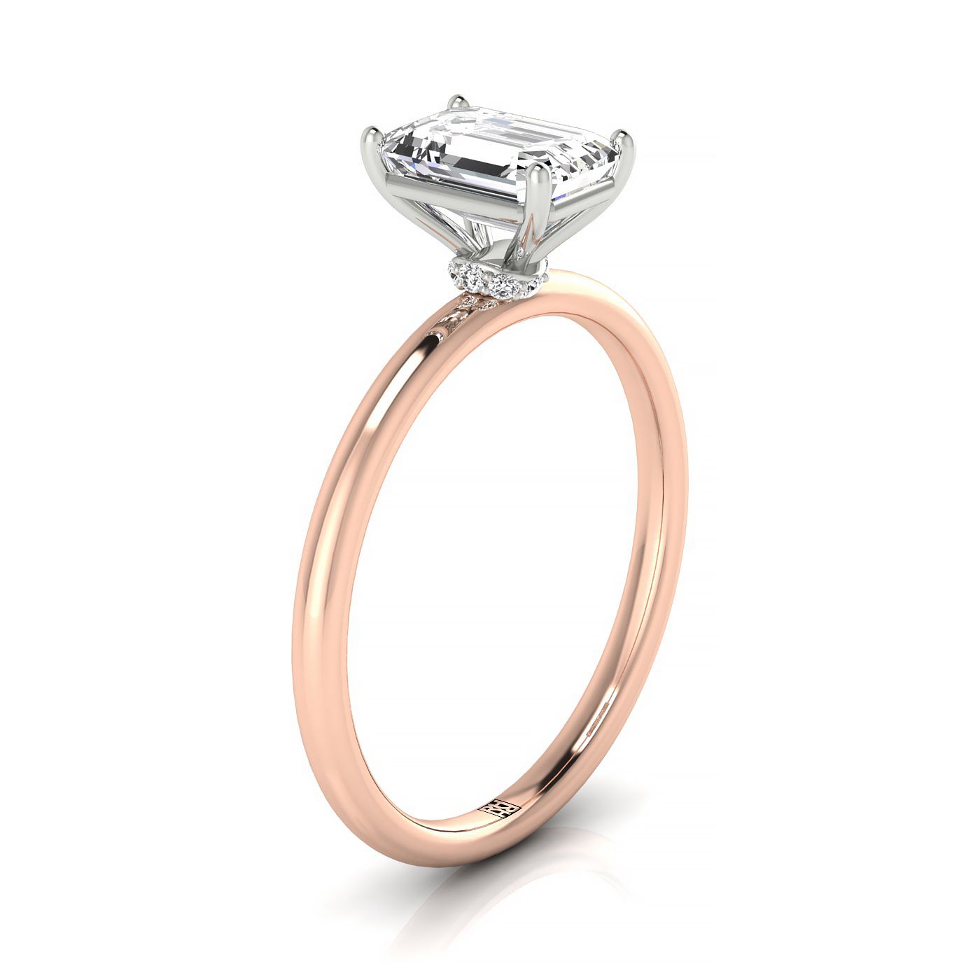 Select Solitaire Cut styling on The Cyndi emerald engagement ring setting | RockHer