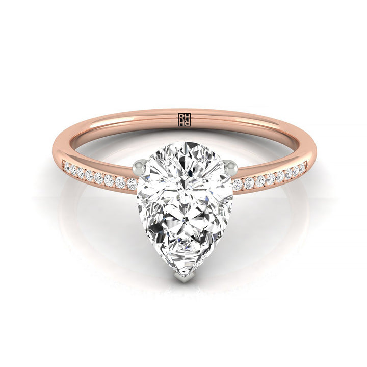 Brenda Select Hidden Halo Princess Cut Lab Diamond Engagement Ring in 14K Rose Gold, front view | RockHer