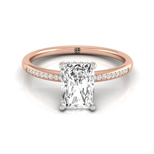 The Brenda Select Hidden Halo Engagement Ring with Lab Diamond in 14K Rose Gold - view 1