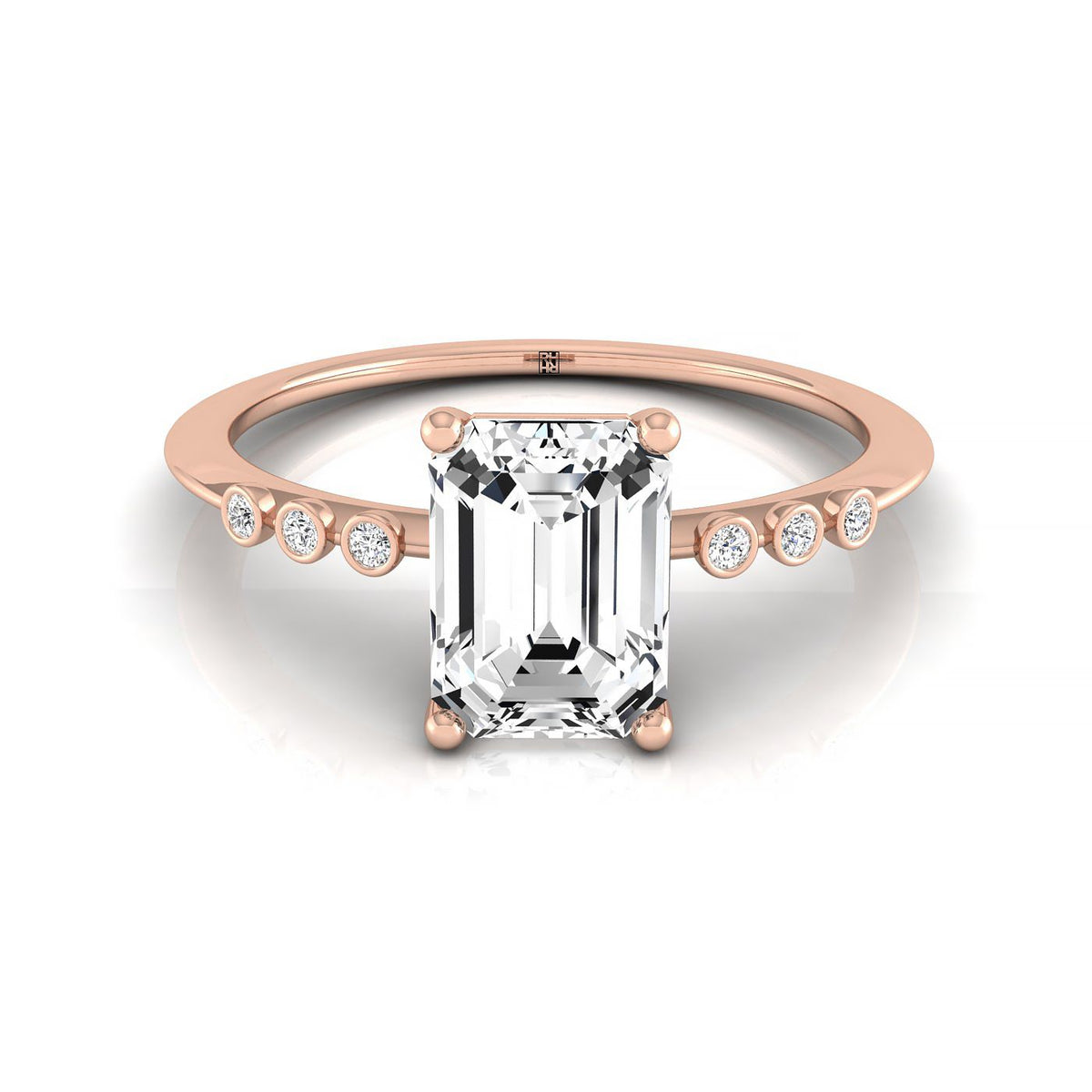 The Peggy emerald engagement ring setting in 14K Rose Gold | RockHer