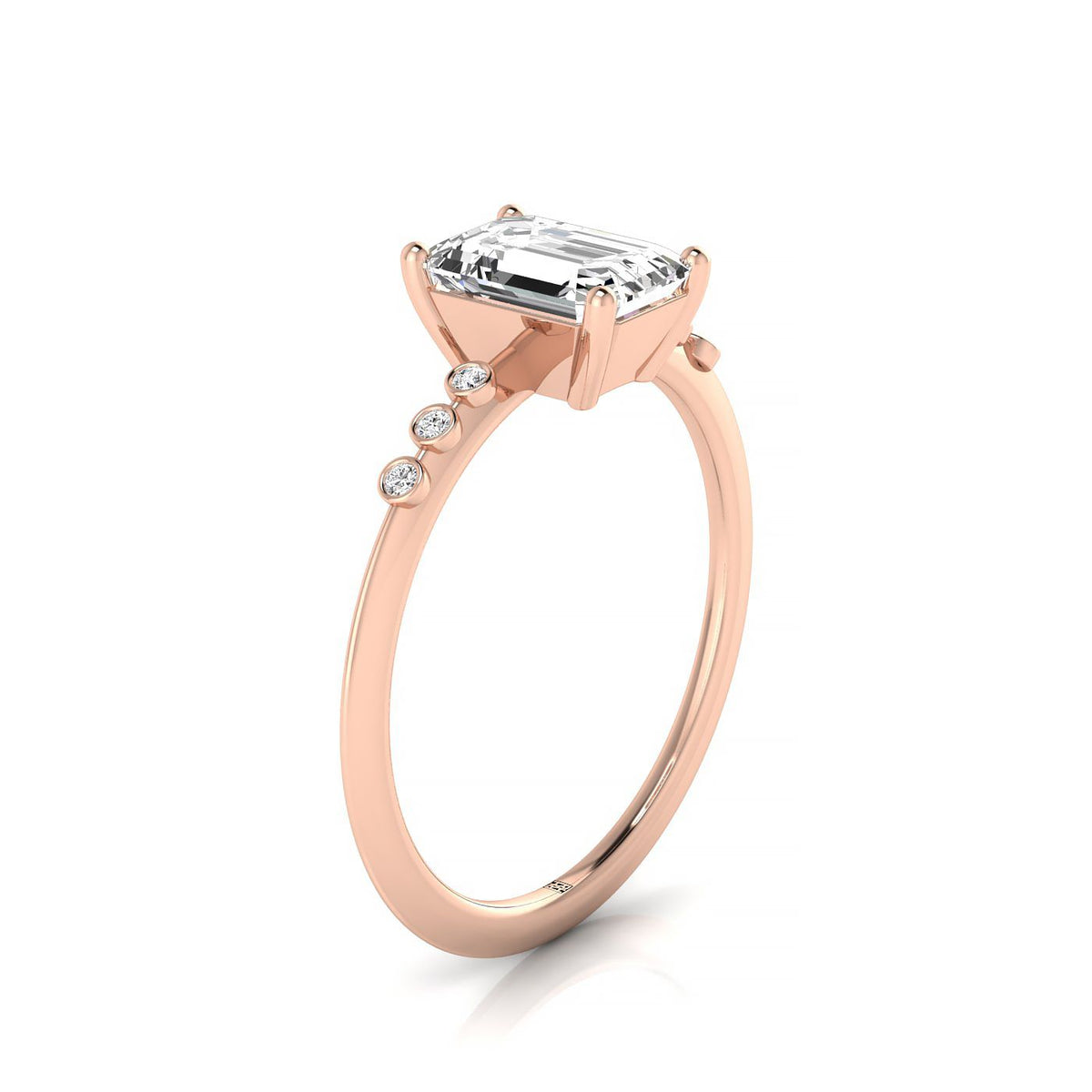 Select Bezel Accent Solitaire Cut styling on The Peggy emerald engagement ring setting | RockHer