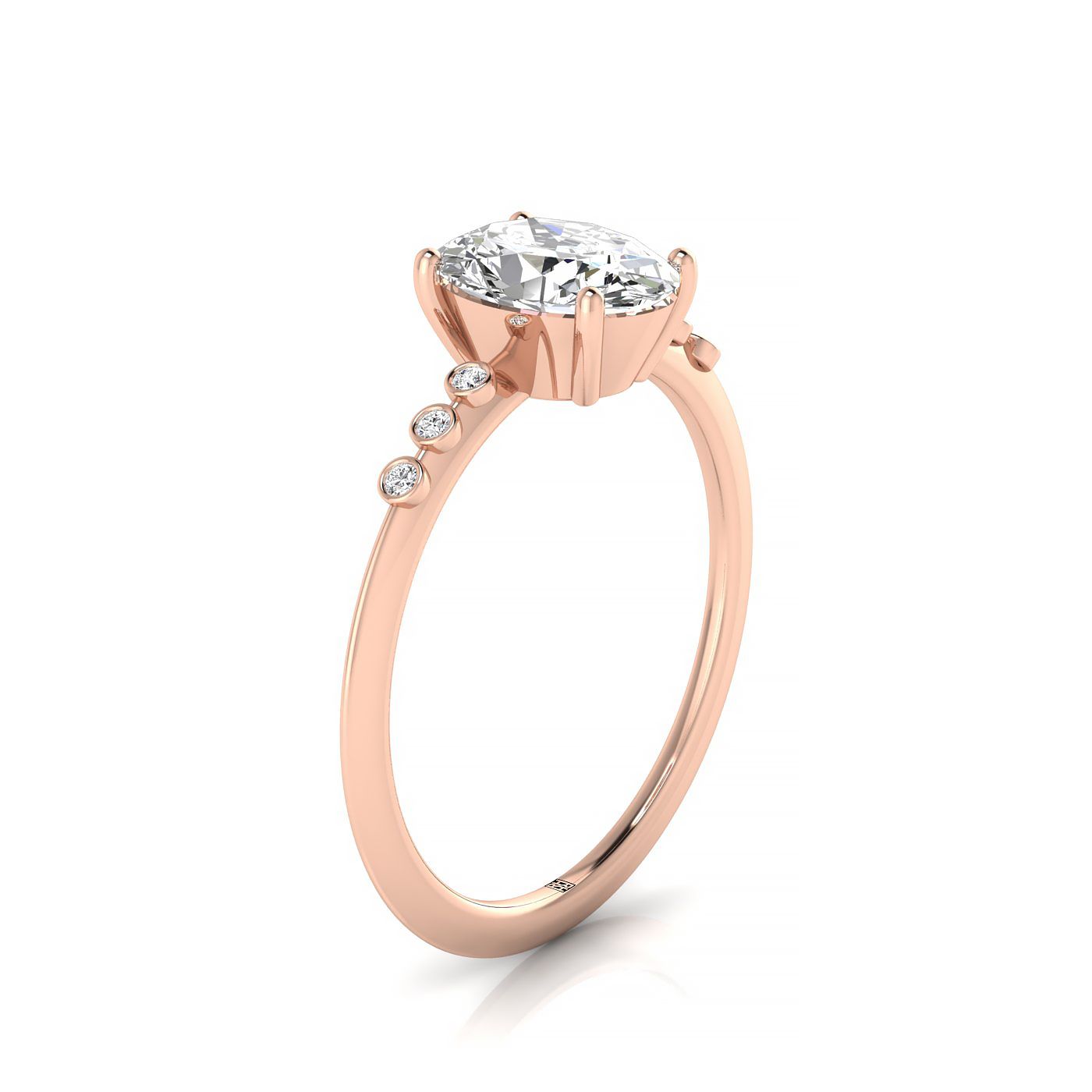 Made to order: The Peggy oval engagement ring setting in 14K Rose Gold | RockHer