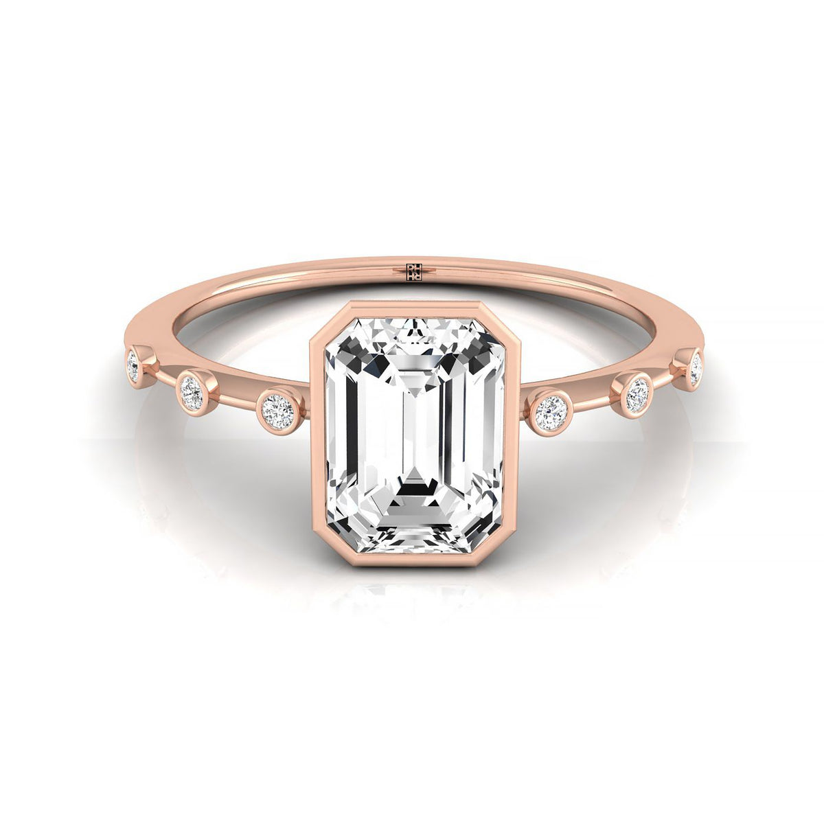 The Brandi emerald engagement ring setting in 14K Rose Gold | RockHer