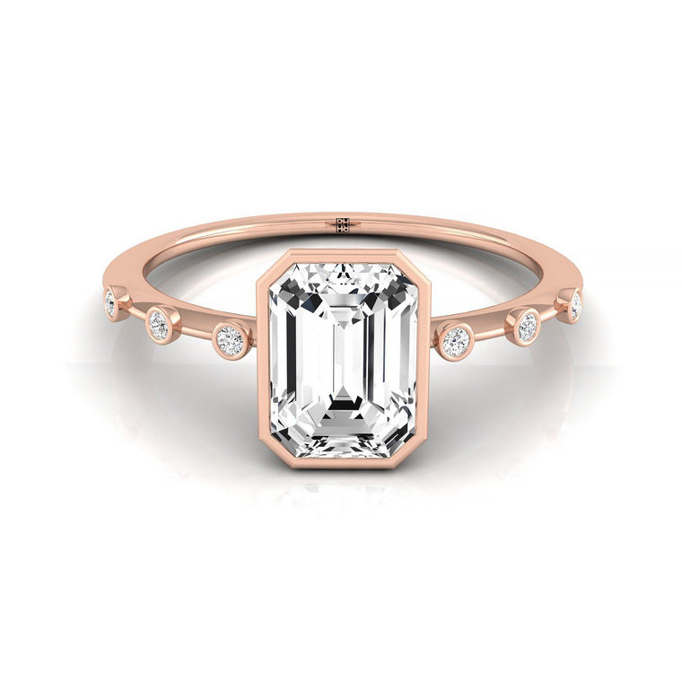 The Brandi Select Solitaire Emerald Cut Lab Diamond Engagement Ring in 14K Rose Gold