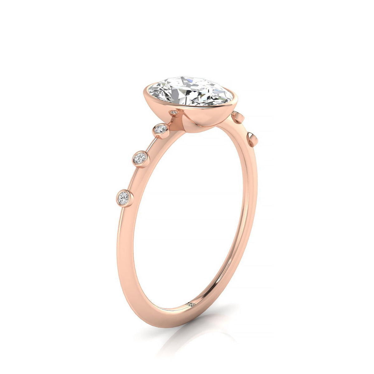 Made to order: The Brandi oval engagement ring setting in 14K Rose Gold | RockHer