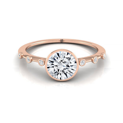 Brandi Select Solitaire Round Lab Diamond Engagement Ring in 14K Rose Gold, front view | RockHer