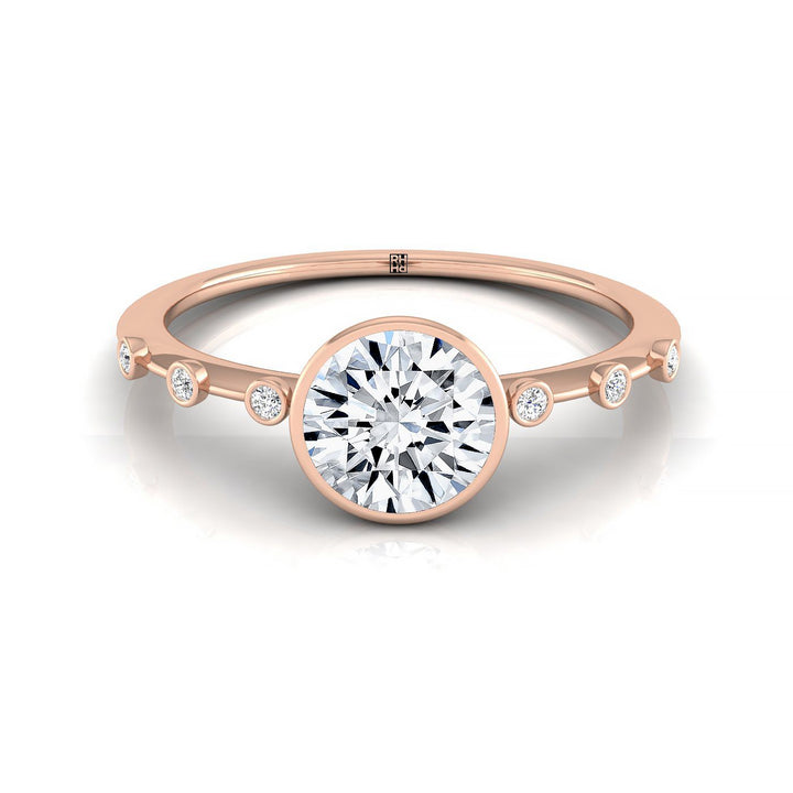Brandi Select Solitaire Round Lab Diamond Engagement Ring in 14K Rose Gold, front view | RockHer