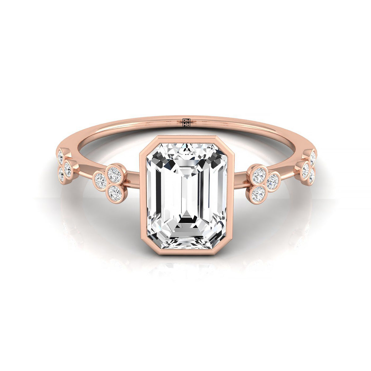 The Miley emerald engagement ring setting in 14K Rose Gold | RockHer