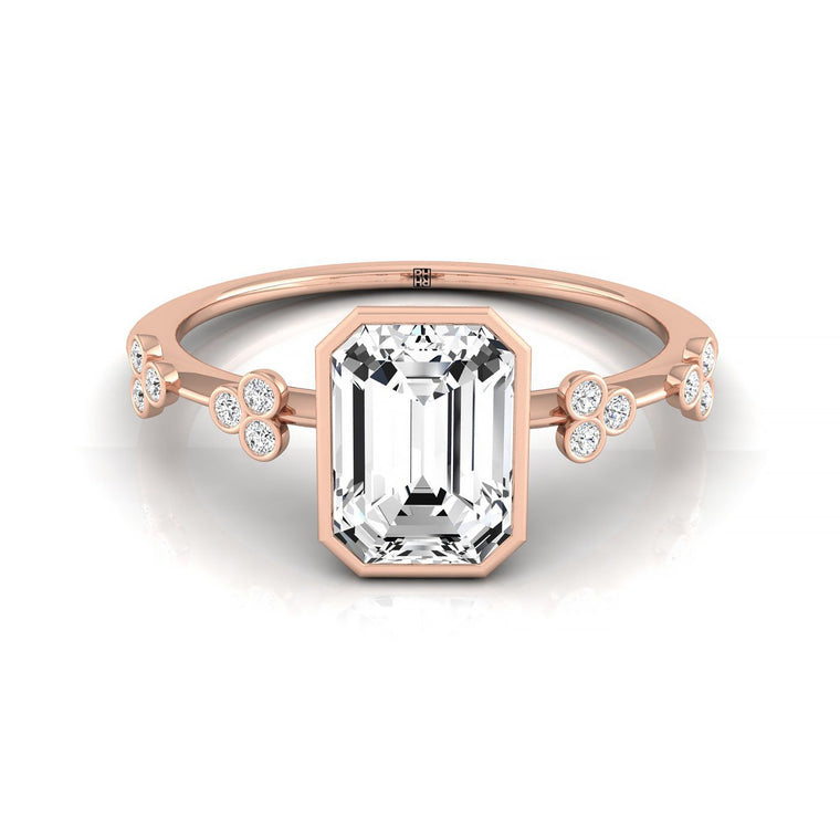The Miley Select Solitaire Emerald Cut Lab Diamond Engagement Ring in 14K Rose Gold
