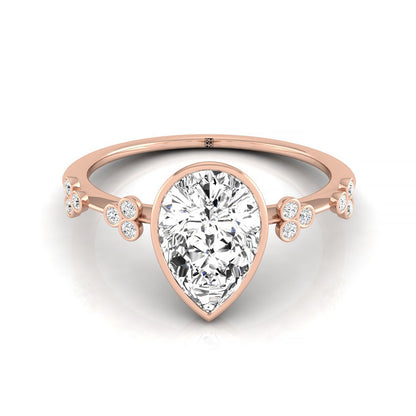 Miley Select Solitaire Princess Cut Lab Diamond Engagement Ring in 14K Rose Gold, front view | RockHer