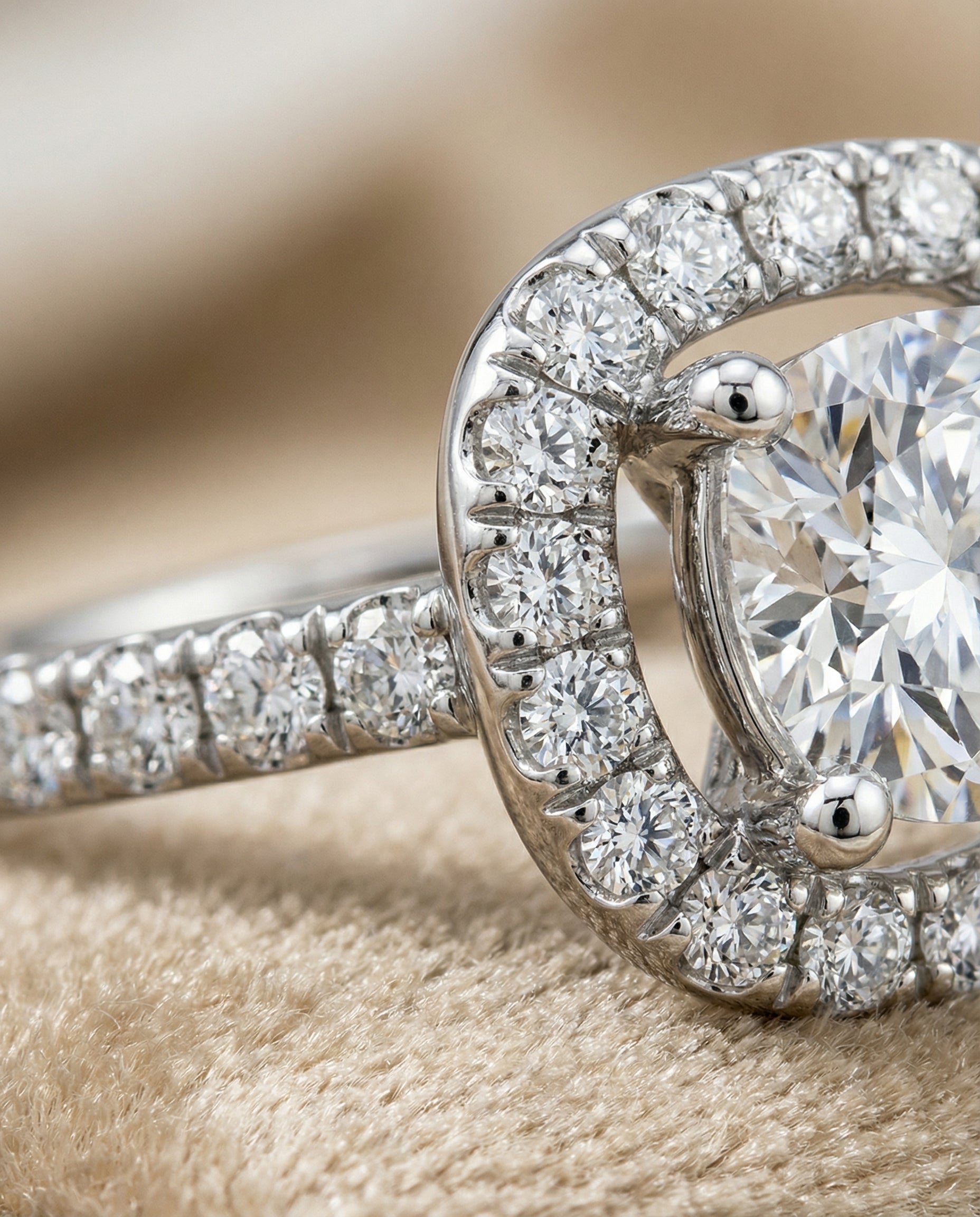 The Hymn setting for cushion diamonds, made to order in Platinum | RockHer