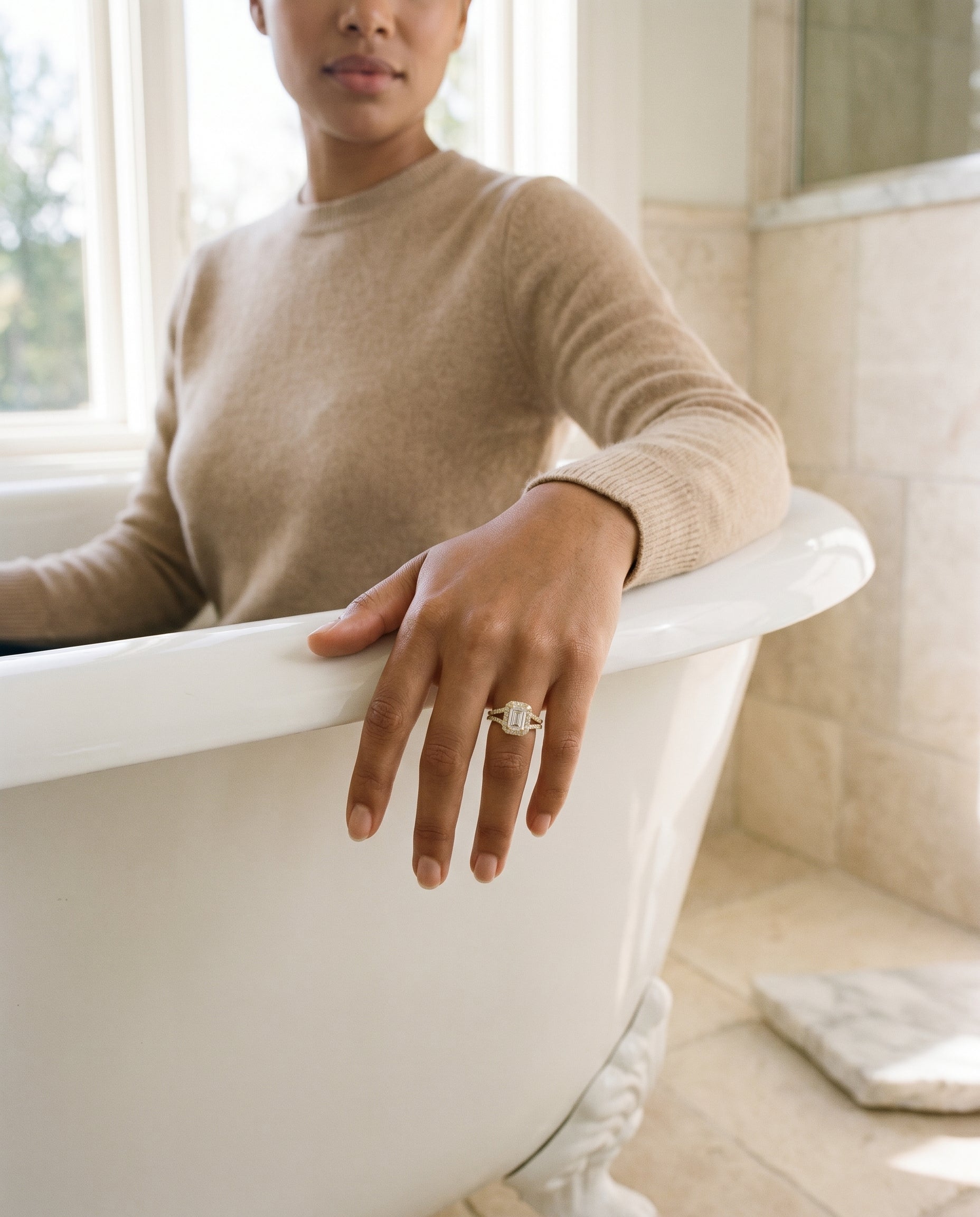 Made to order: The Lira emerald engagement ring setting in 18K Yellow Gold | RockHer