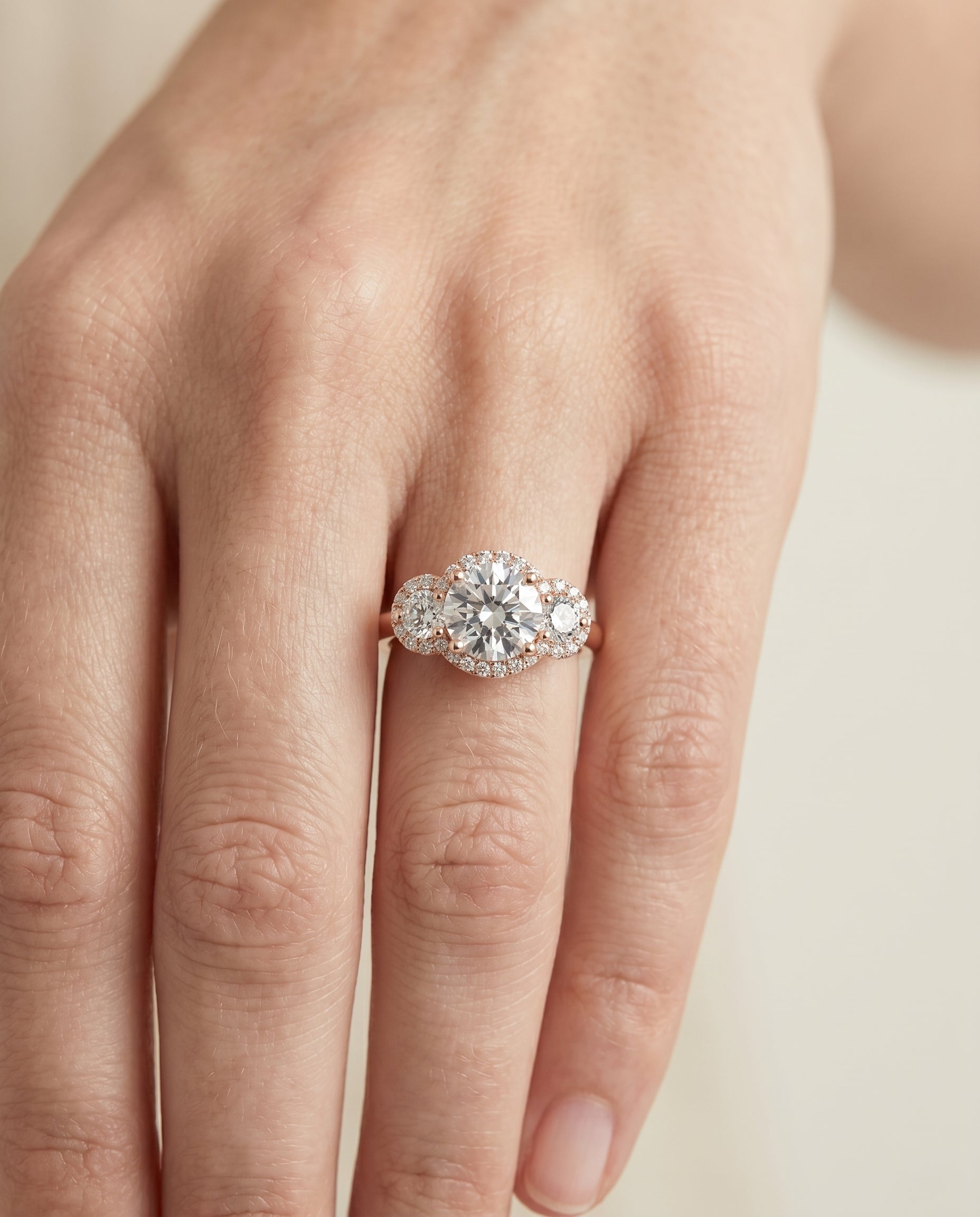 The Anna setting for round diamonds, made to order in 14K Rose Gold | RockHer