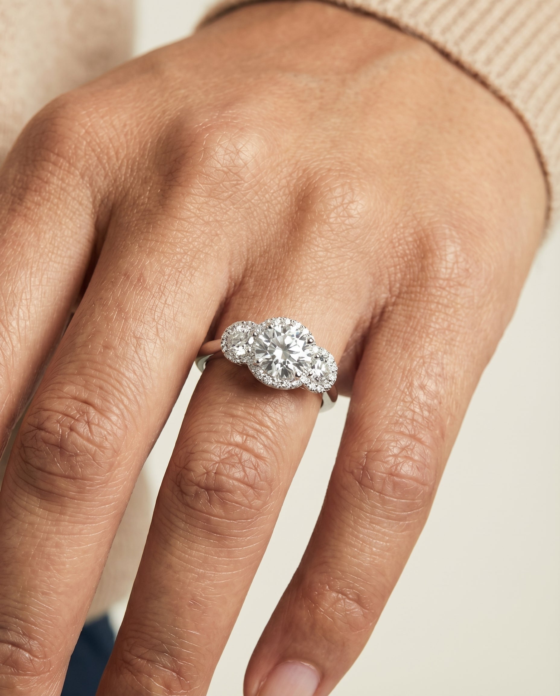 The Anna setting for round diamonds, made to order in Platinum | RockHer