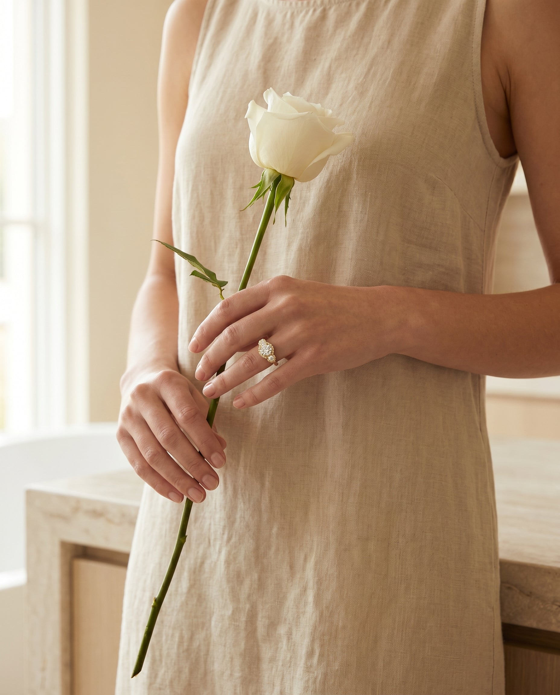 Made to order: The Anna round engagement ring setting in 18K Yellow Gold | RockHer