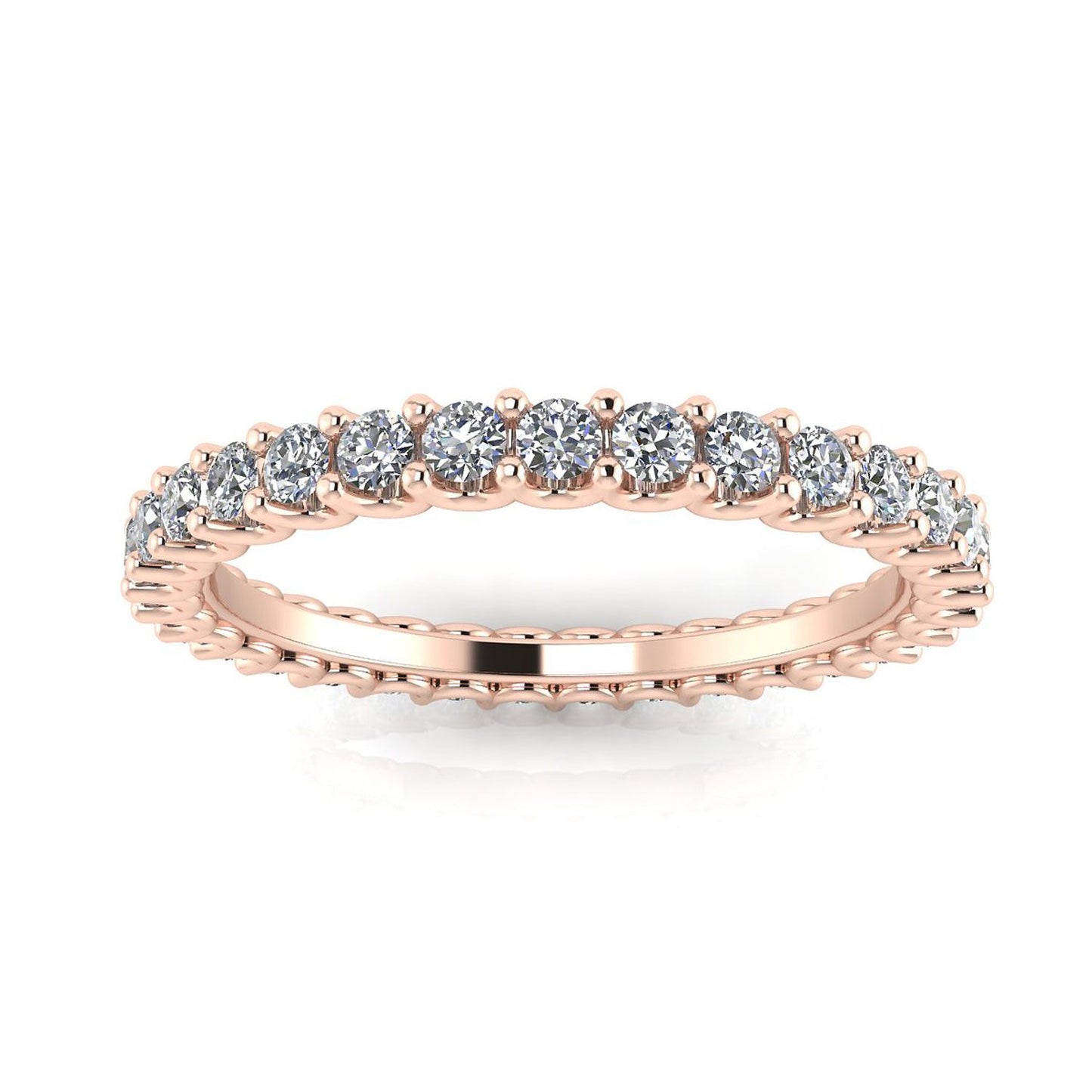 Round Brilliant Cut Diamond Shared Prong Set Eternity Ring In 14k Rose Gold  (0.47ct. Tw.) Ring Size 6