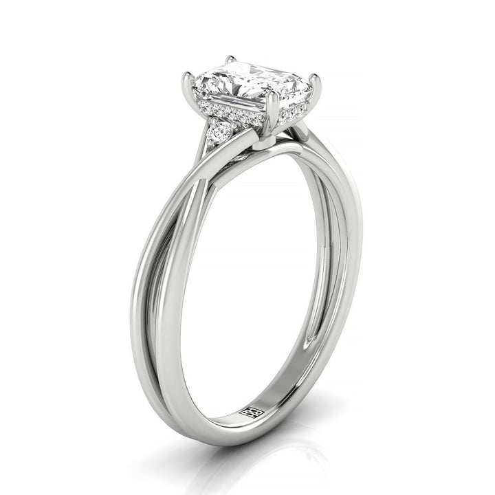 The Dusty Select Solitaire Engagement Ring with Lab Diamond in 18K White Gold - view 2