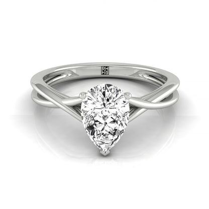 Grace Select Solitaire Princess Cut Lab Diamond Engagement Ring in Platinum, front view | RockHer