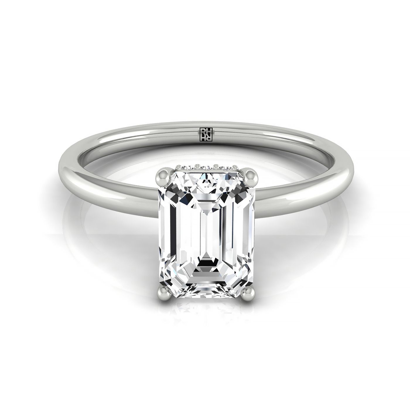 The Dolly Select Emerald Engagement Ring in 14K White Gold – view 8