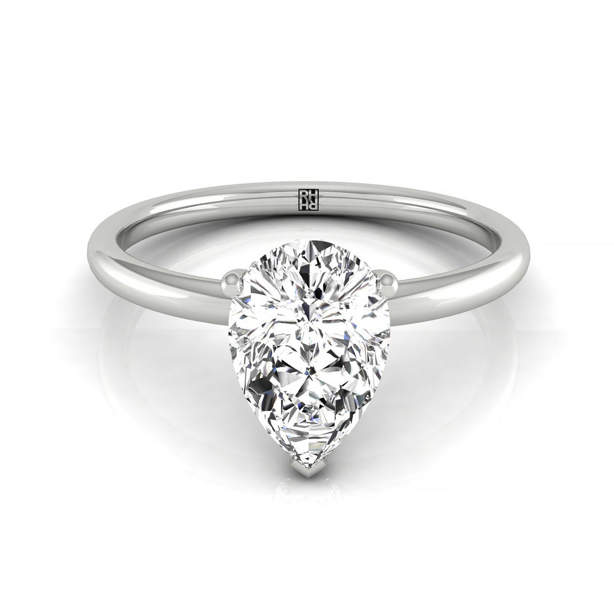 The Dolly select double hidden halo solitaire engagement ring setting, shown in Platinum | RockHer