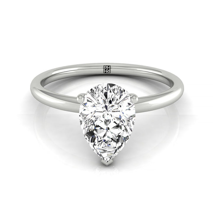 Dolly Select Double Hidden Halo Solitaire Princess Cut Lab Diamond Engagement Ring in Platinum, front view | RockHer