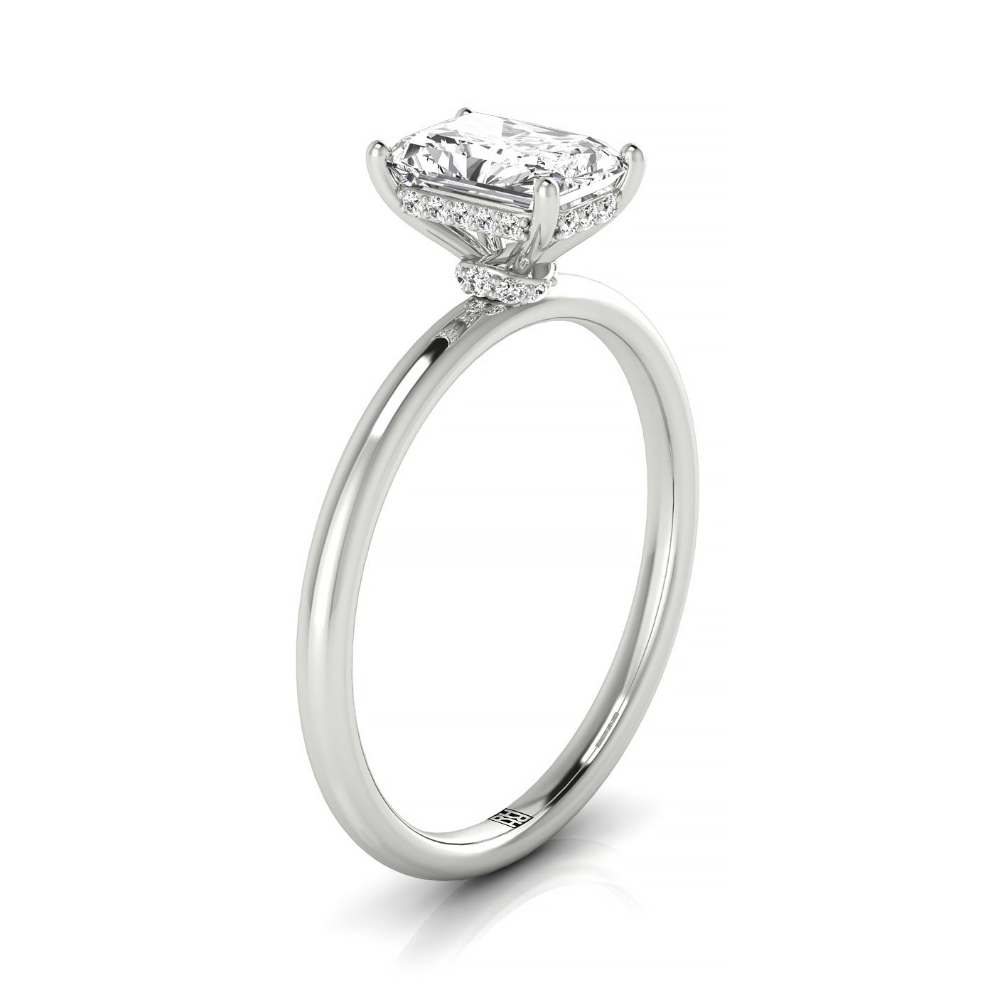 Made to order: The Dolly radiant engagement ring setting in 18K White Gold | RockHer