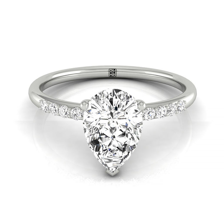 The Abbey Select Hidden Halo Pavé Princess Cut Lab Diamond Engagement Ring in 18K White Gold