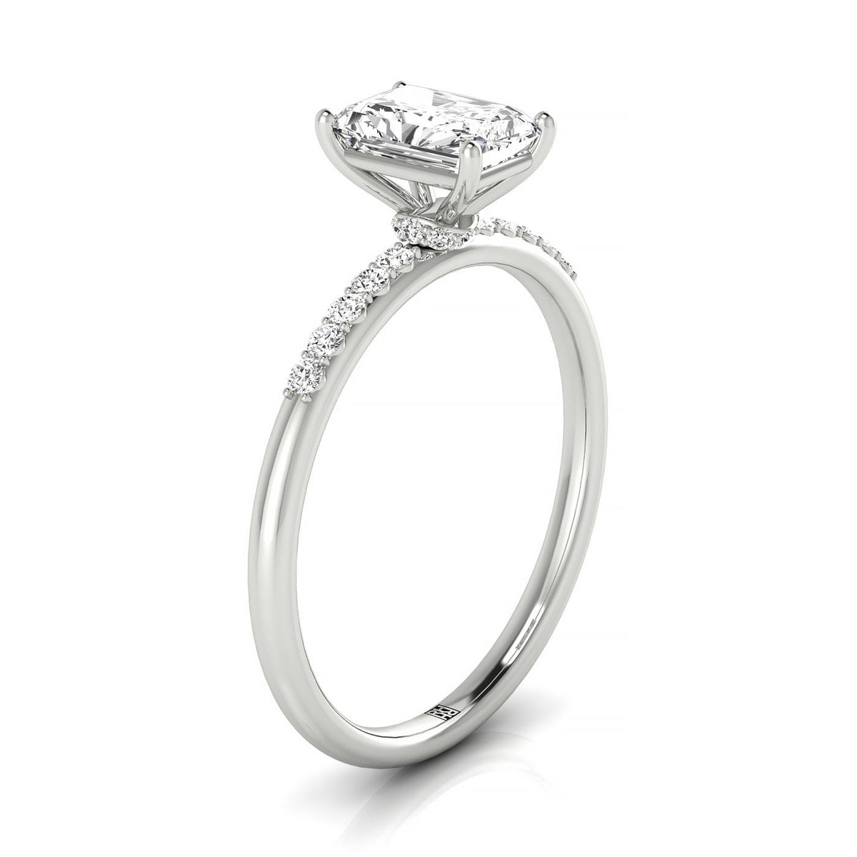 Made to order: The Cherie radiant engagement ring setting in 18K White Gold | RockHer