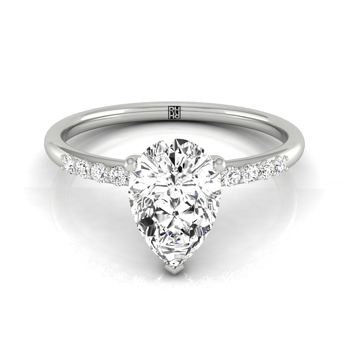 The Cherie princess engagement ring setting in 18K White Gold | RockHer