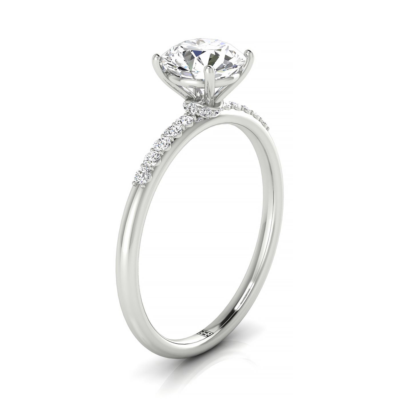 Made to order: The Cherie round engagement ring setting in Platinum | RockHer