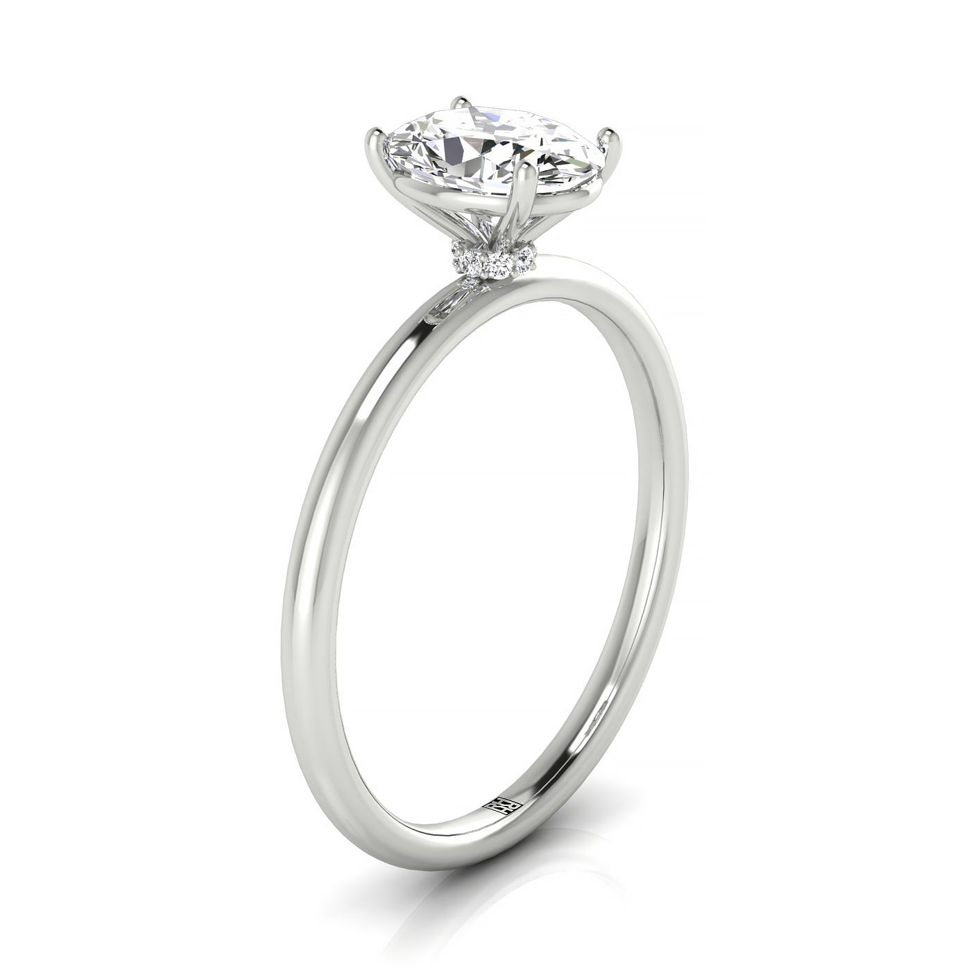 Made to order: The Joni oval engagement ring setting in Platinum | RockHer