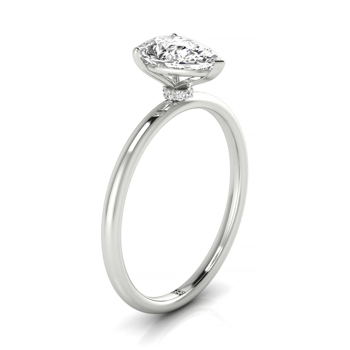 Joni Select Hidden Halo Princess Cut Lab Diamond Engagement Ring in 18K White Gold, side view | RockHer