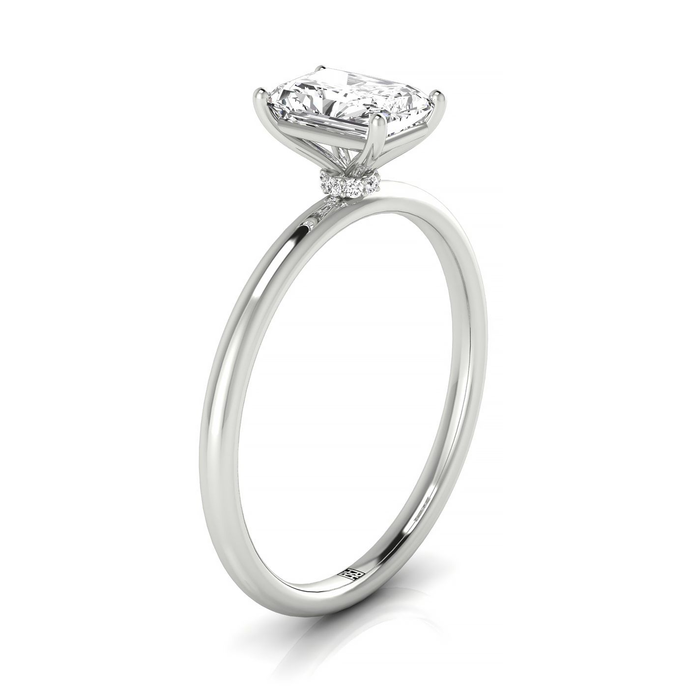 Made to order: The Joni radiant engagement ring setting in Platinum | RockHer