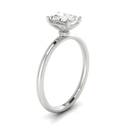 Joni Select Hidden Halo Radiant Cut Lab Diamond Engagement Ring in Platinum, side view | RockHer