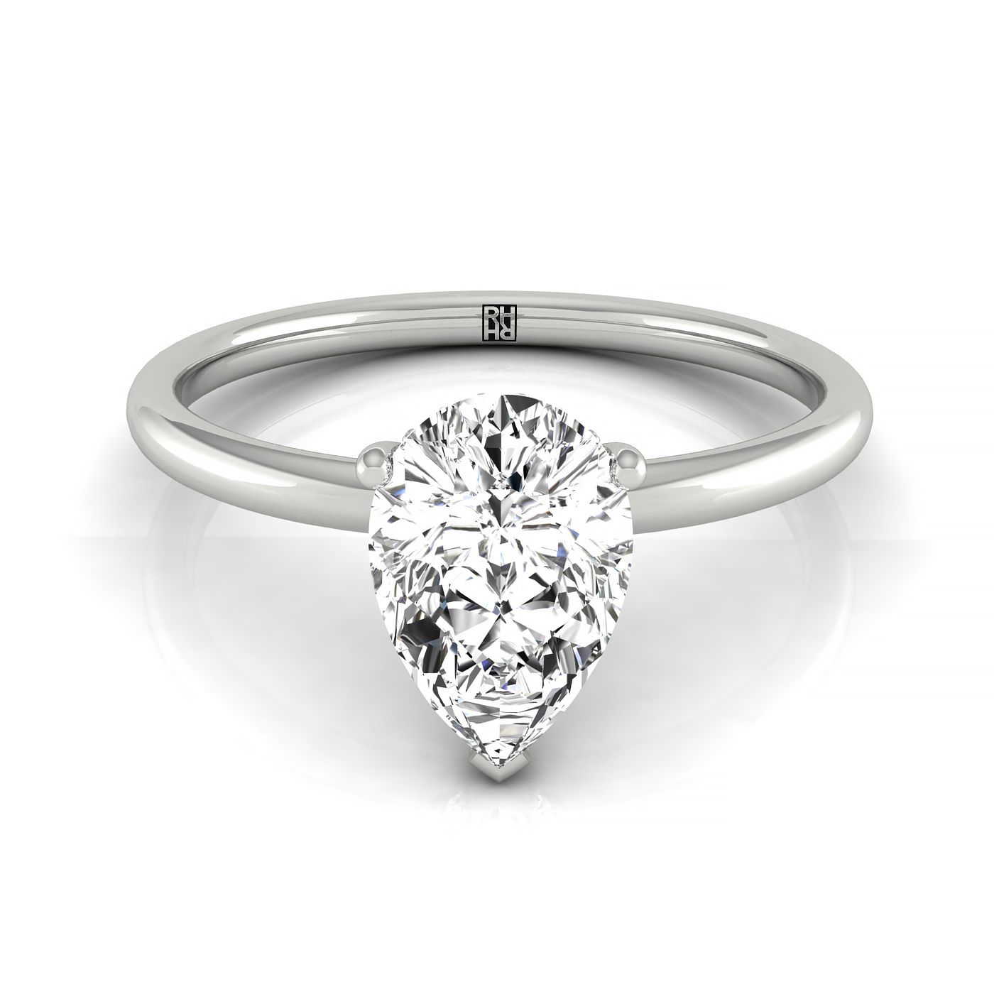 The Eartha select hidden halo engagement ring setting, shown in Platinum | RockHer