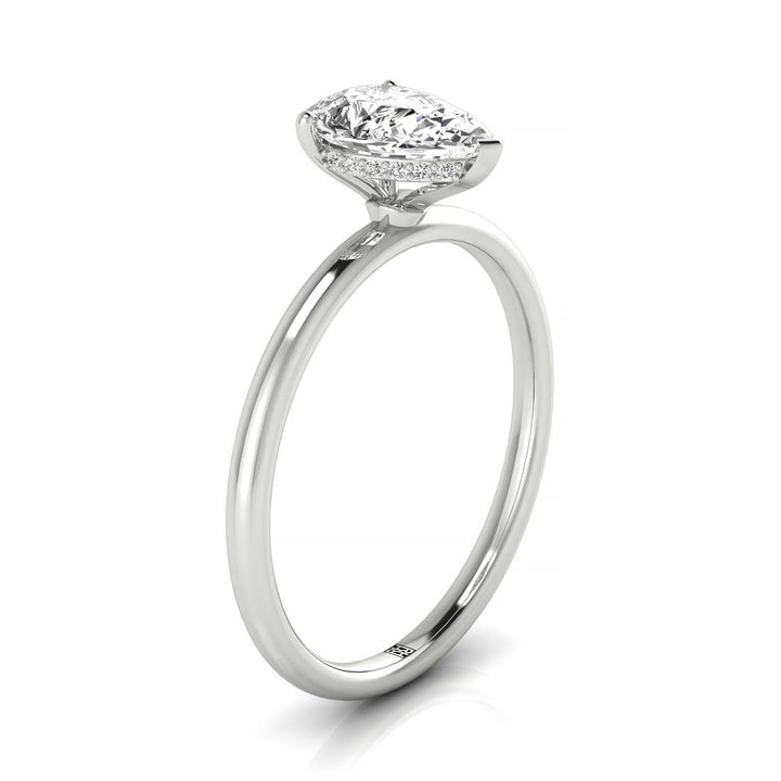 Eartha Select Hidden Halo Princess Cut Lab Diamond Engagement Ring in 18K White Gold, side view | RockHer