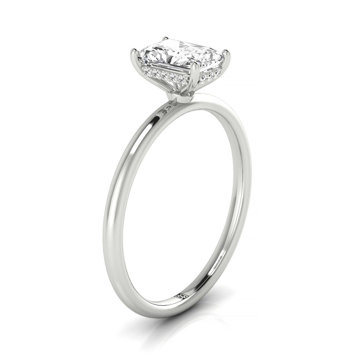 RockHer atelier photo of The Eartha radiant engagement ring setting in 18K White Gold