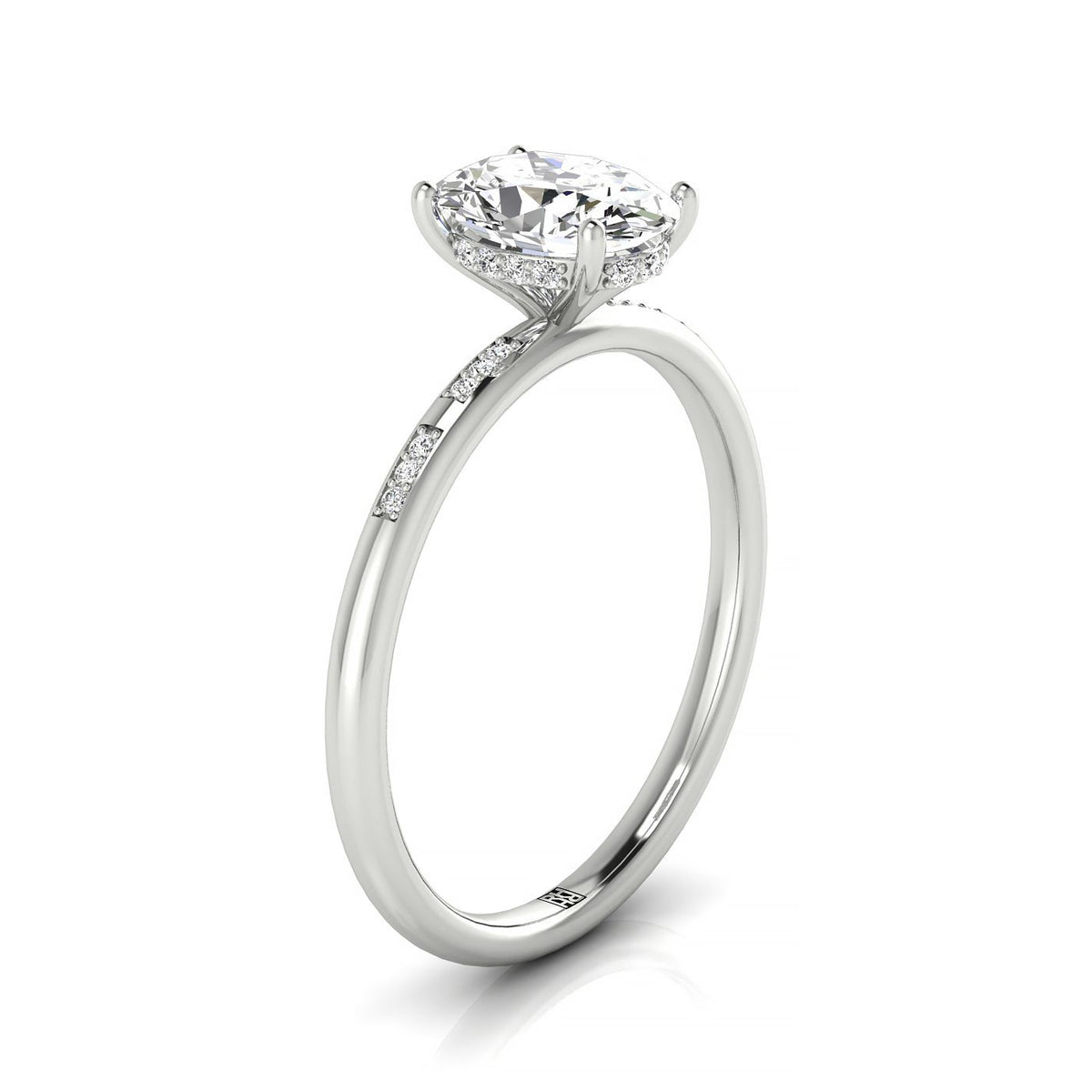 RockHer atelier photo of The Wanda oval engagement ring setting in 18K White Gold