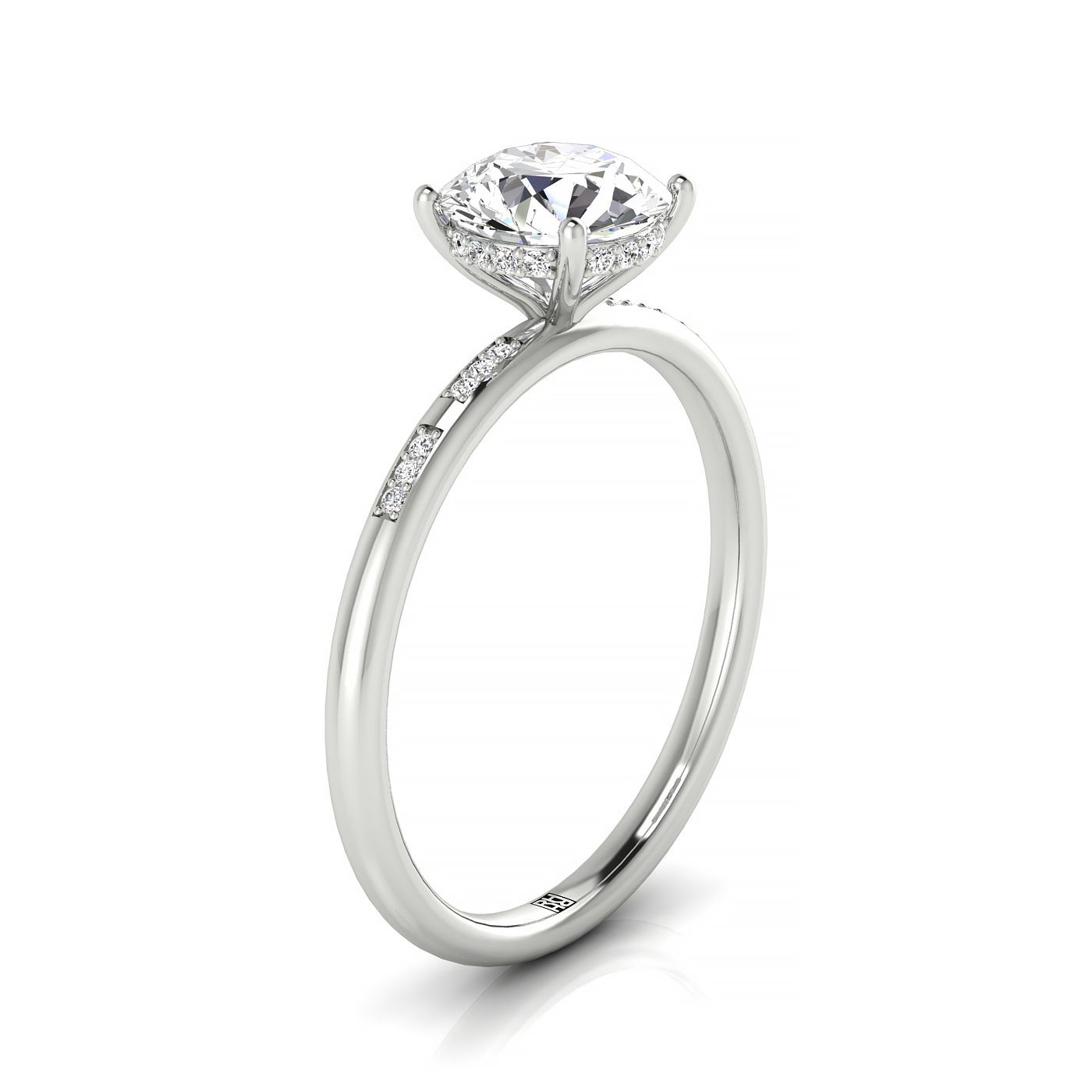 Made to order: The Wanda round engagement ring setting in Platinum | RockHer