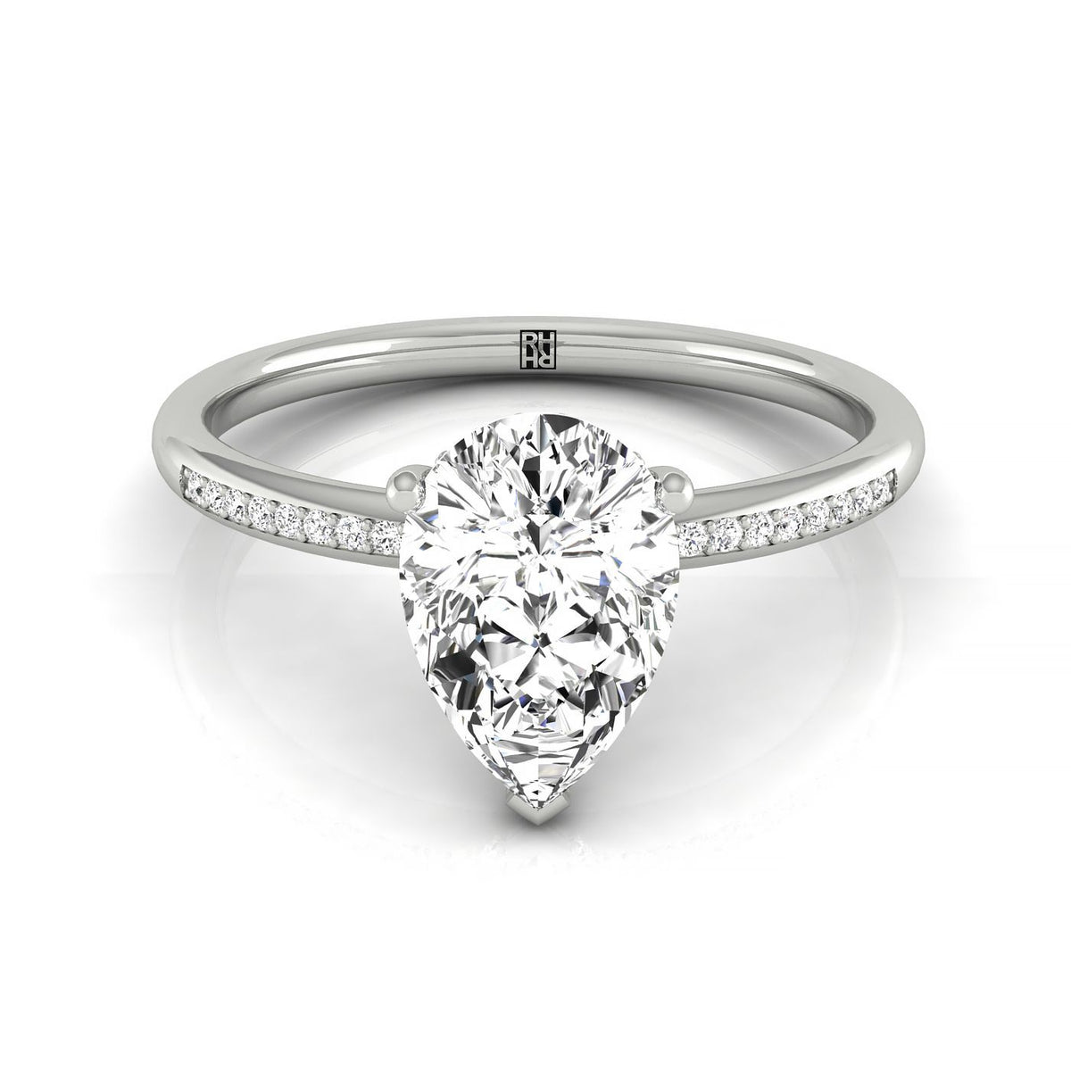 The Brenda select hidden halo engagement ring setting, shown in Platinum | RockHer