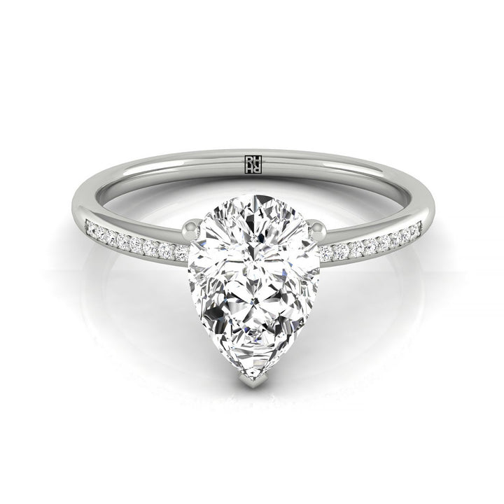 Brenda Select Hidden Halo Princess Cut Lab Diamond Engagement Ring in Platinum, front view | RockHer