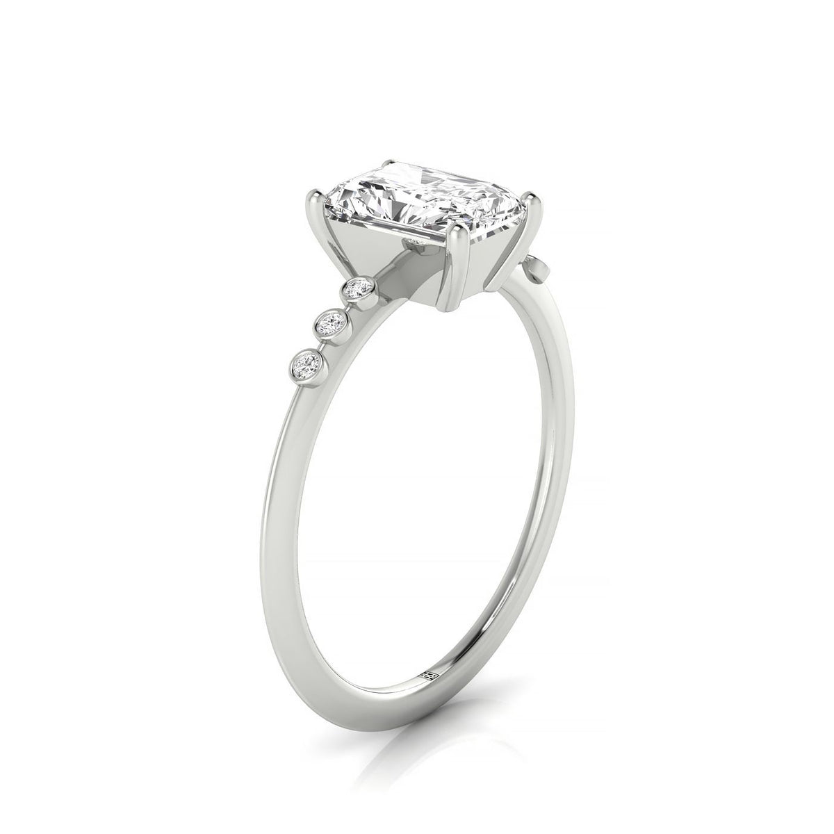 Made to order: The Peggy radiant engagement ring setting in 18K White Gold | RockHer