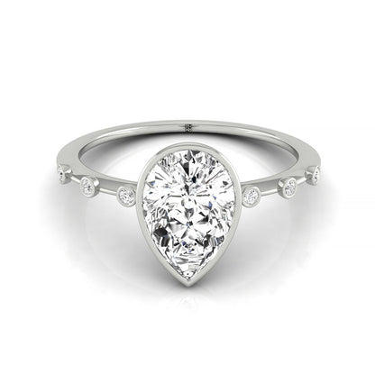 Brandi Select Solitaire Princess Cut Lab Diamond Engagement Ring in Platinum, front view | RockHer