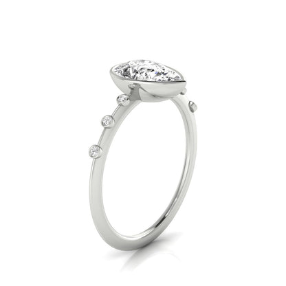 Brandi Select Solitaire Princess Cut Lab Diamond Engagement Ring in Platinum, side view | RockHer