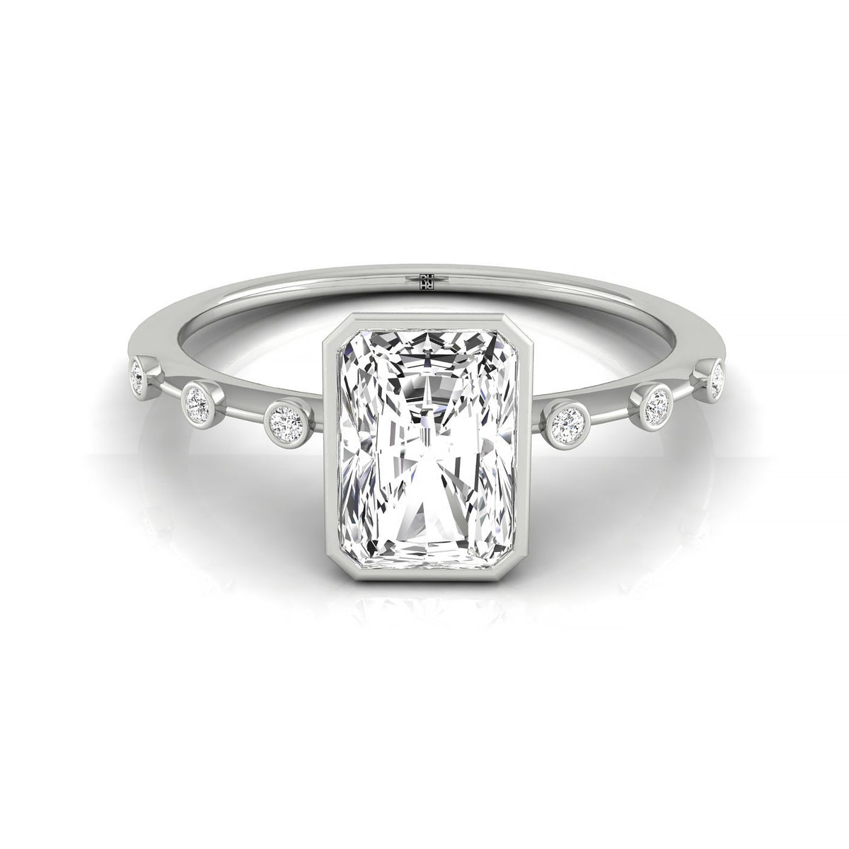 The Brandi select solitaire cut engagement ring setting, shown in Platinum | RockHer