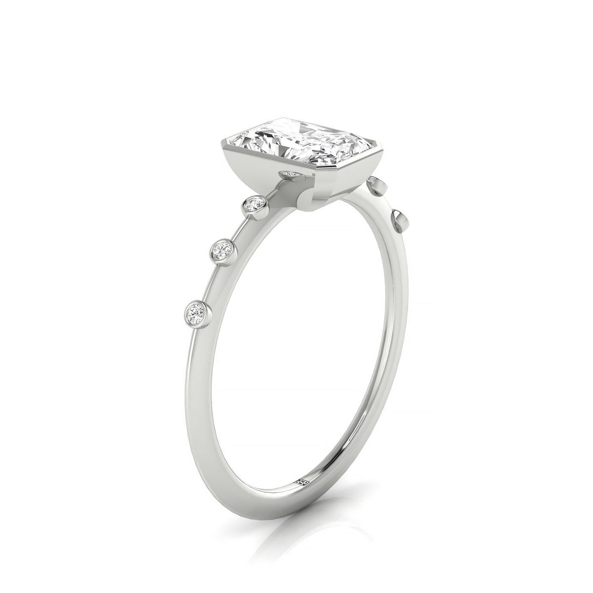 Made to order: The Brandi radiant engagement ring setting in 18K White Gold | RockHer